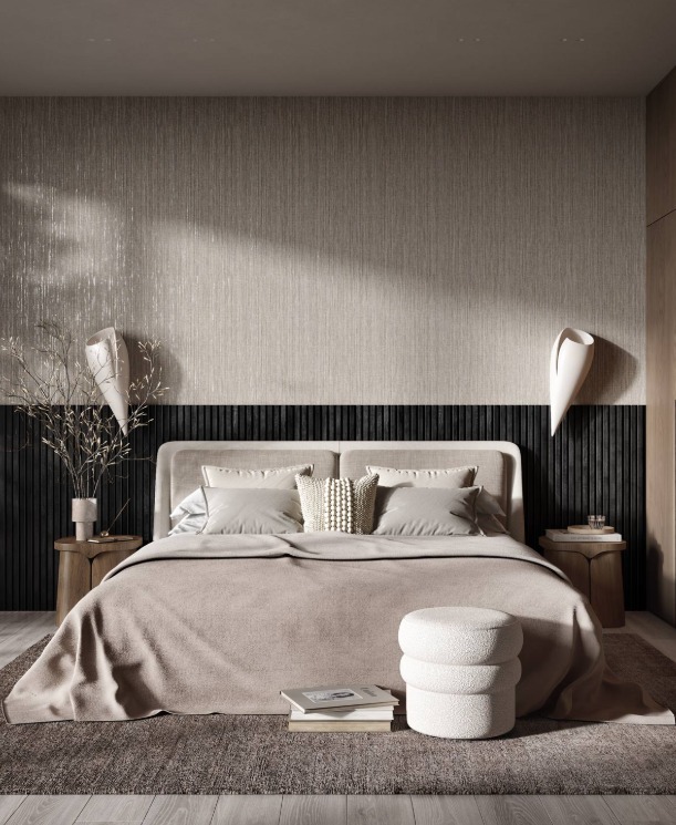 Акустическая панель, черный войлок, 2750х600х19мм, рейки МДФ дуб Графит