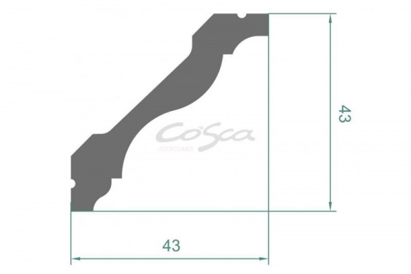 Потолочный карниз Cosca КX017, 43х43