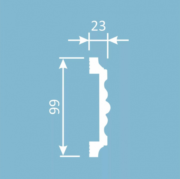 Молдинг для стены Cosca МХ 021, 99х23